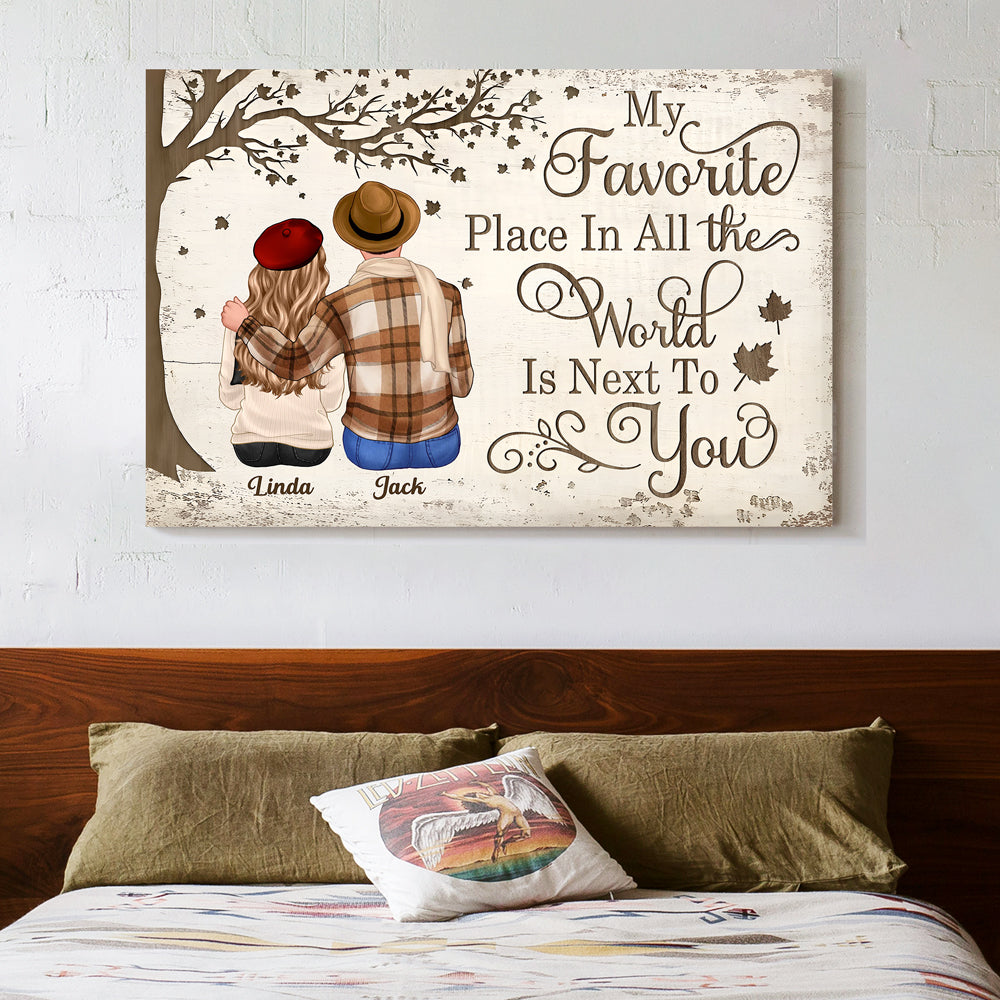 Personalized Couples Poster – Custom Name Romantic Canvas Print
