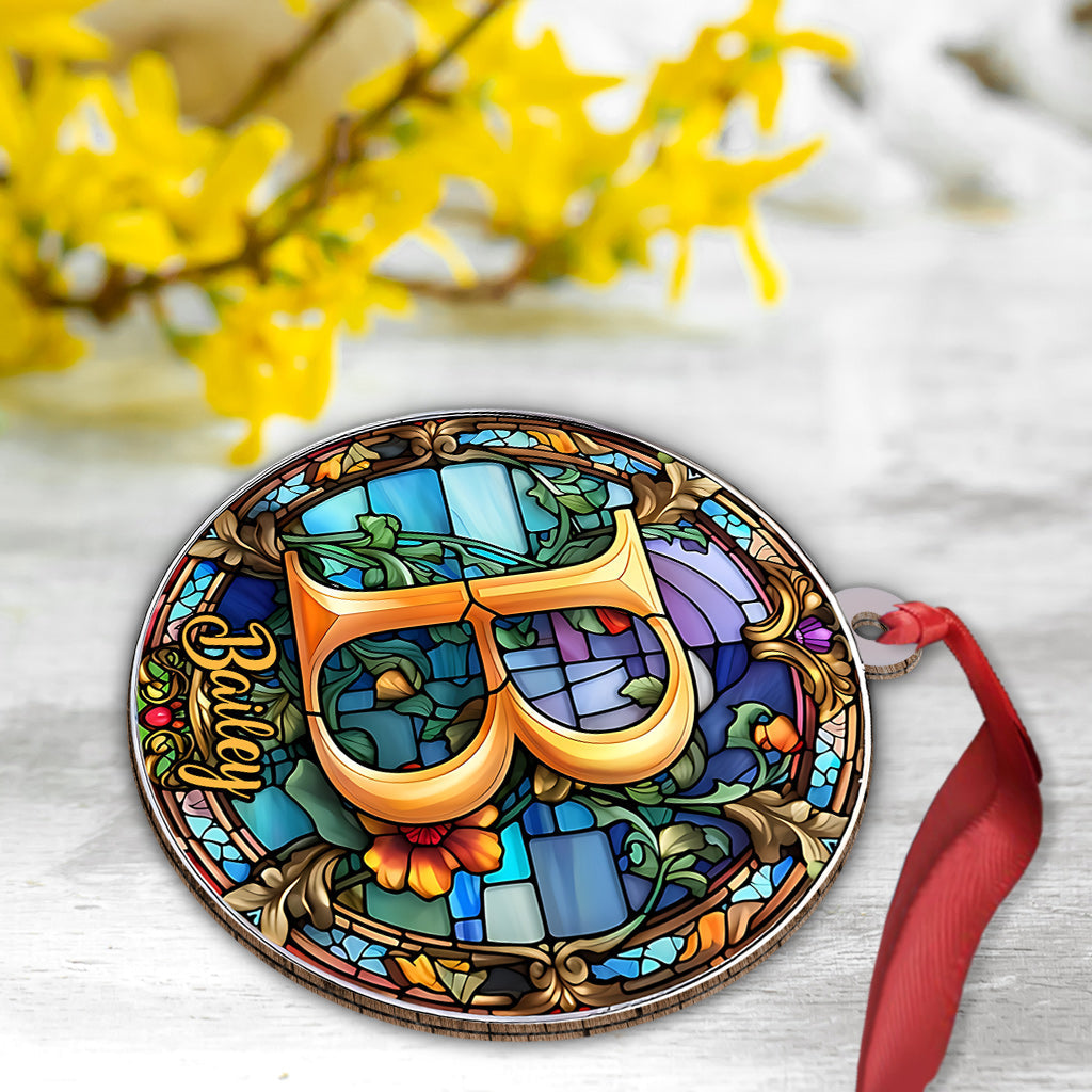 Stained Glass Letter - Personalized Family Ornament