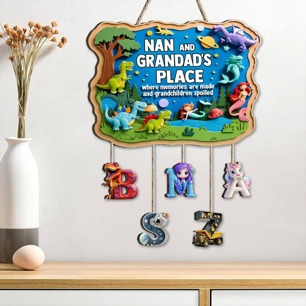 Nan and Grandad's place where memories are made - Personalized Family Pallet Wood Sign