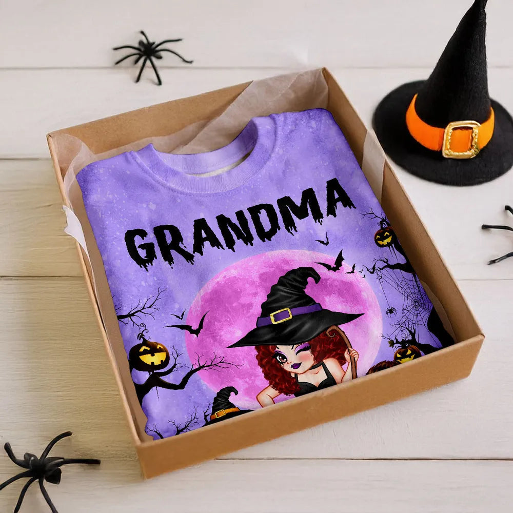 Halloween Grandma Classic Tee with Whimsical Illustration for Family Fun and a Perfect Gift