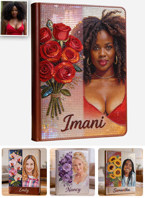 Any Photo, Flower - Personalized Self Love Leather Journal