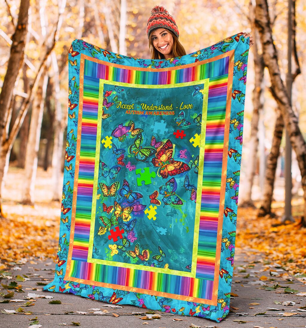 Accept Understand Love Autism Awareness Blanket 0622