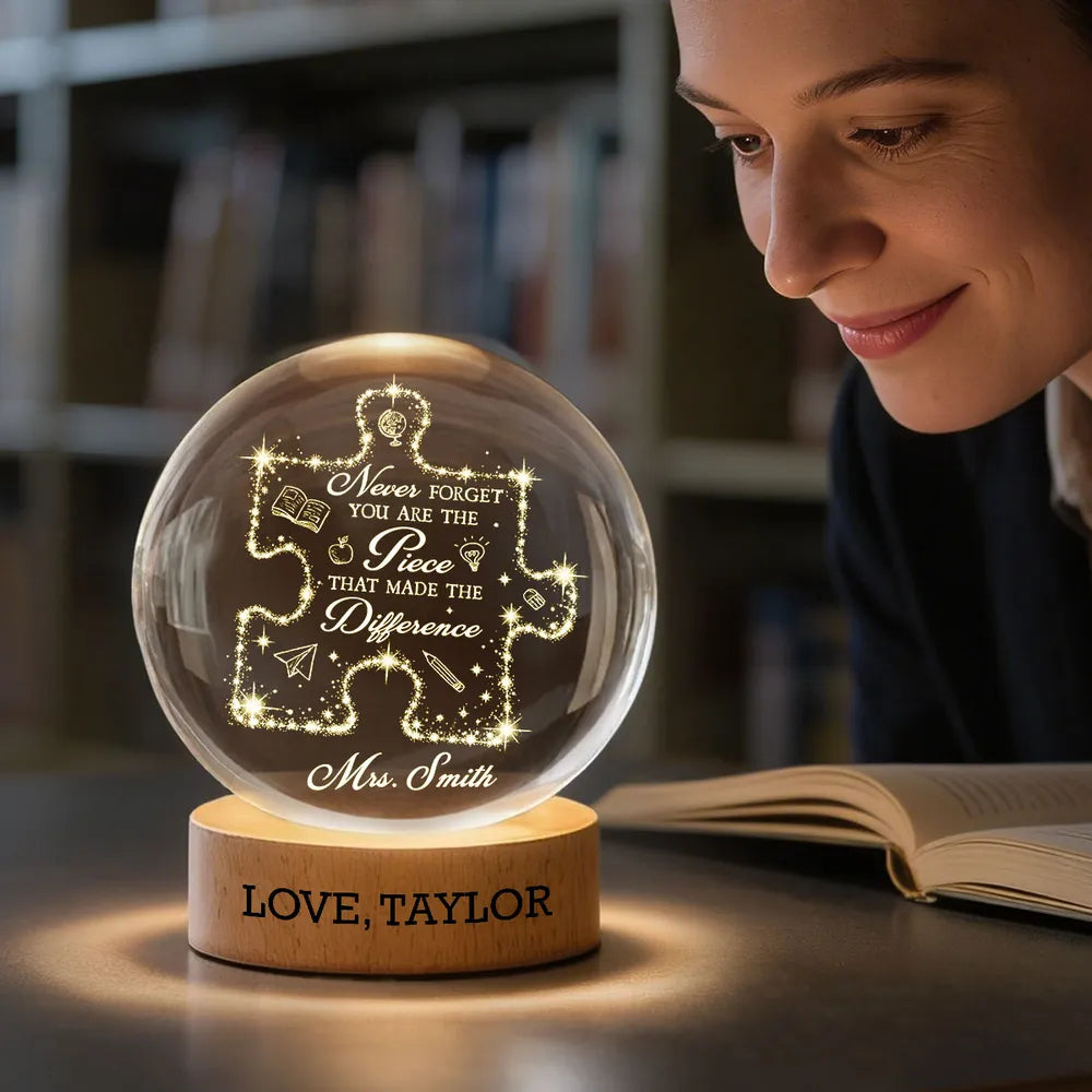 Never Forget The Difference You Make Personalized Globe Lamp, Teacher Thank You Desk Decor, Unique Creative Gift