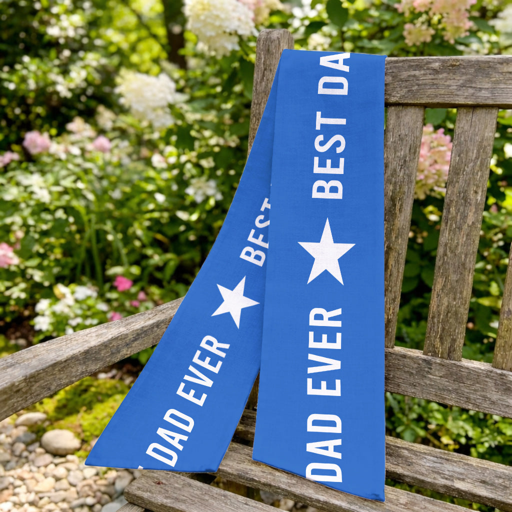 Giant Medal Funny World's Best Dad Custom Photo - Personalized Father Shaped Wood Sign With Sash
