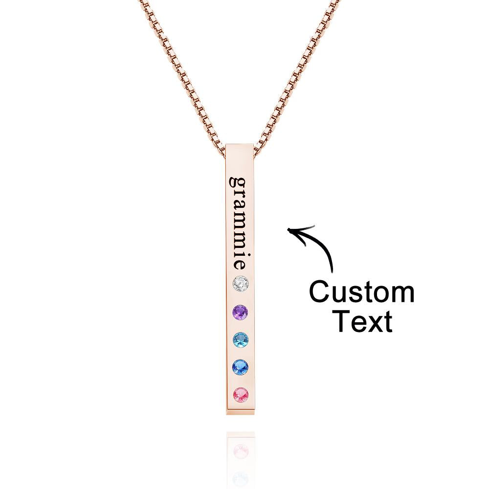 Custom Engraved Birthstone Charm - Personalized Engraved Birthstone Charm