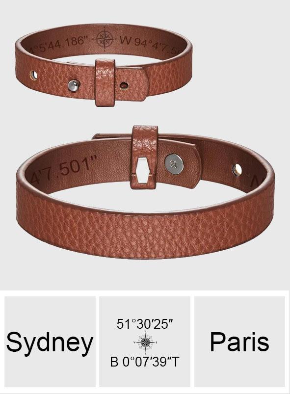 Any Destination - Personalized Genuine Leather Bracelet