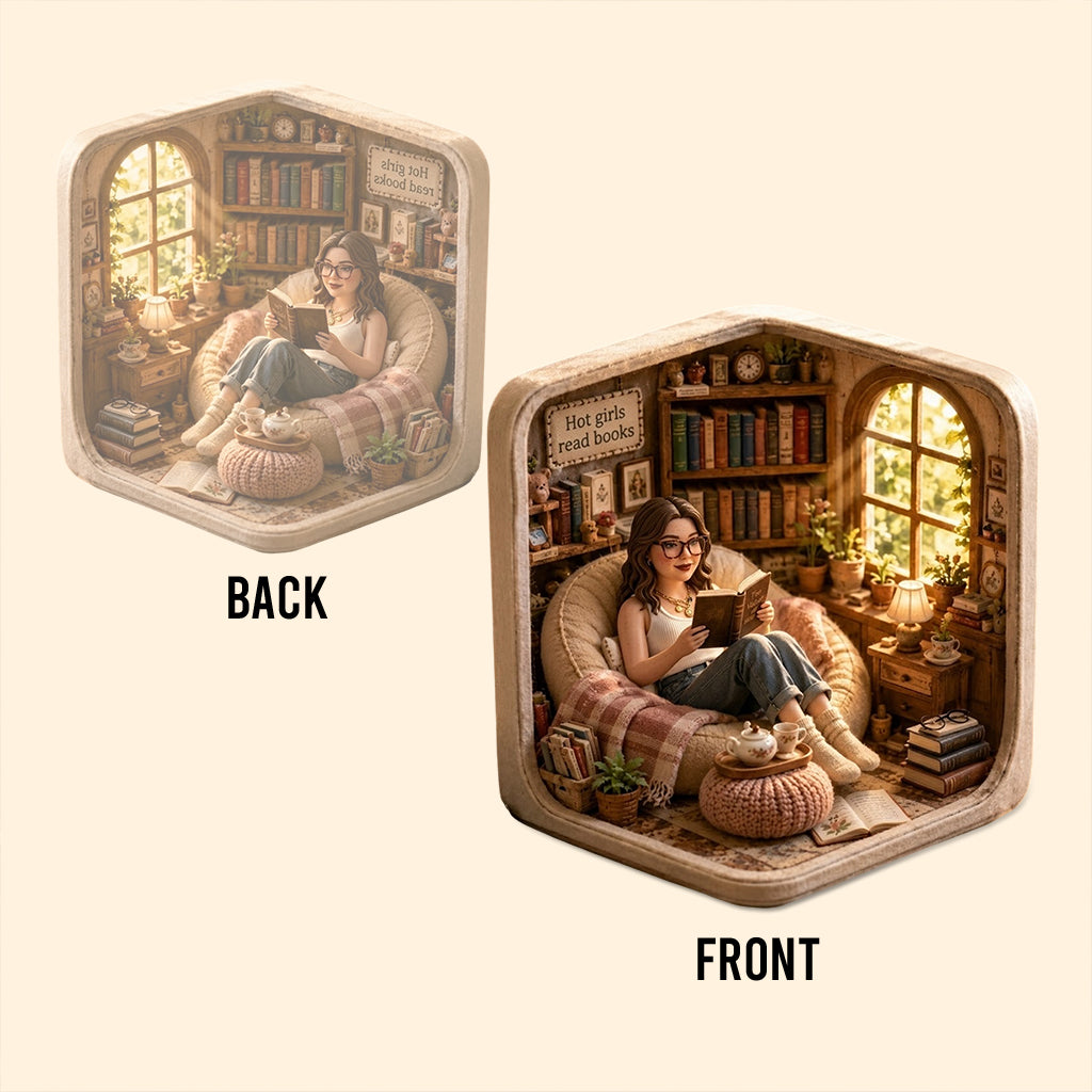 Just One More Chaper, Bookworm Gift - Personalized Book Custom Shaped Acrylic Plaque