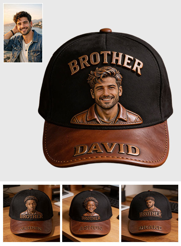 Custom Any Photo Congrat On Being My Brother - Personalized Sibling Classic Cap