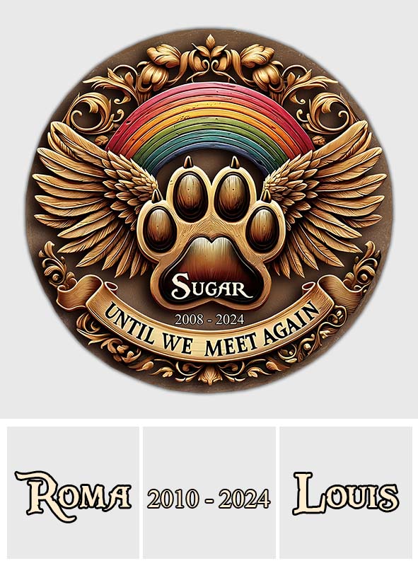 Until We Meet Again - Personalized Dog Round Shaped Stone