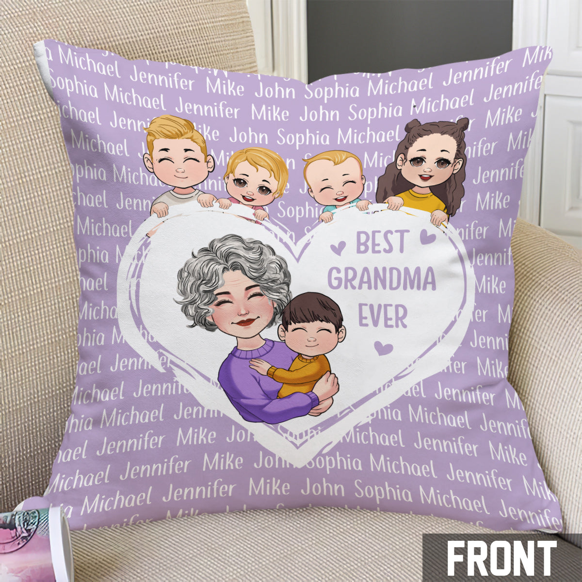Grandma/Nana/Gigi We Love You - Personalized Grandma Throw Pillow