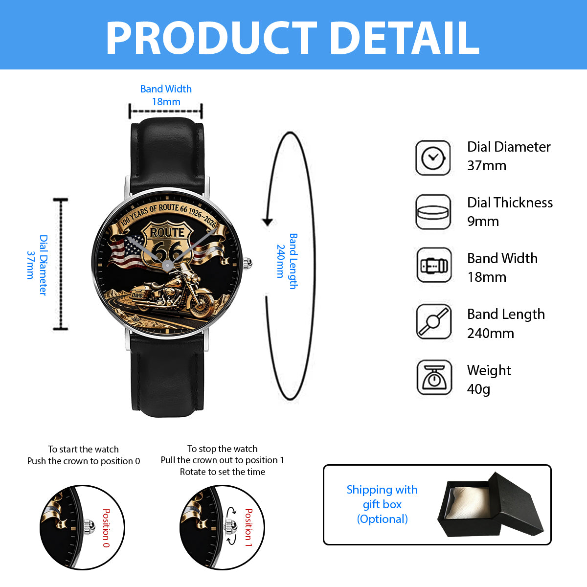 100 Years Of Route Personalized Gifts For Bikers - Personalized Biker Hand Watch