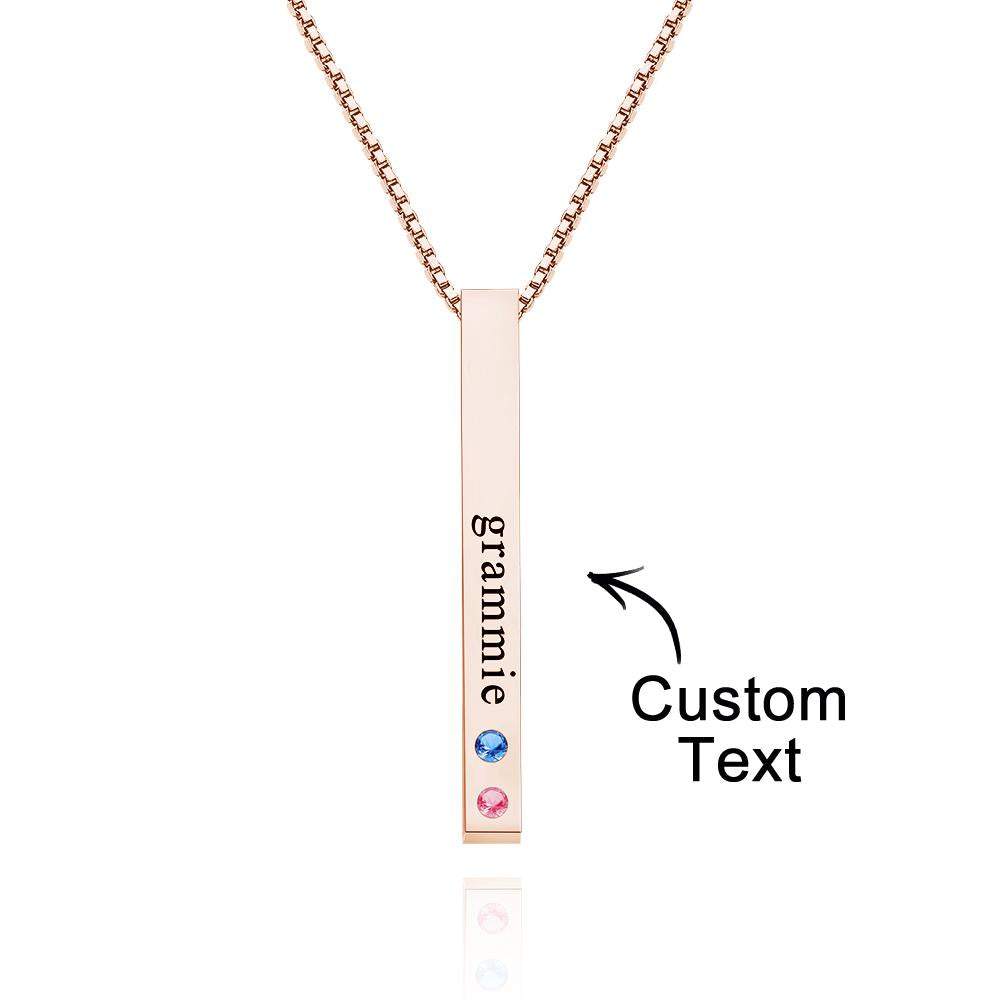 Custom Engraved Birthstone Charm - Personalized Engraved Birthstone Charm