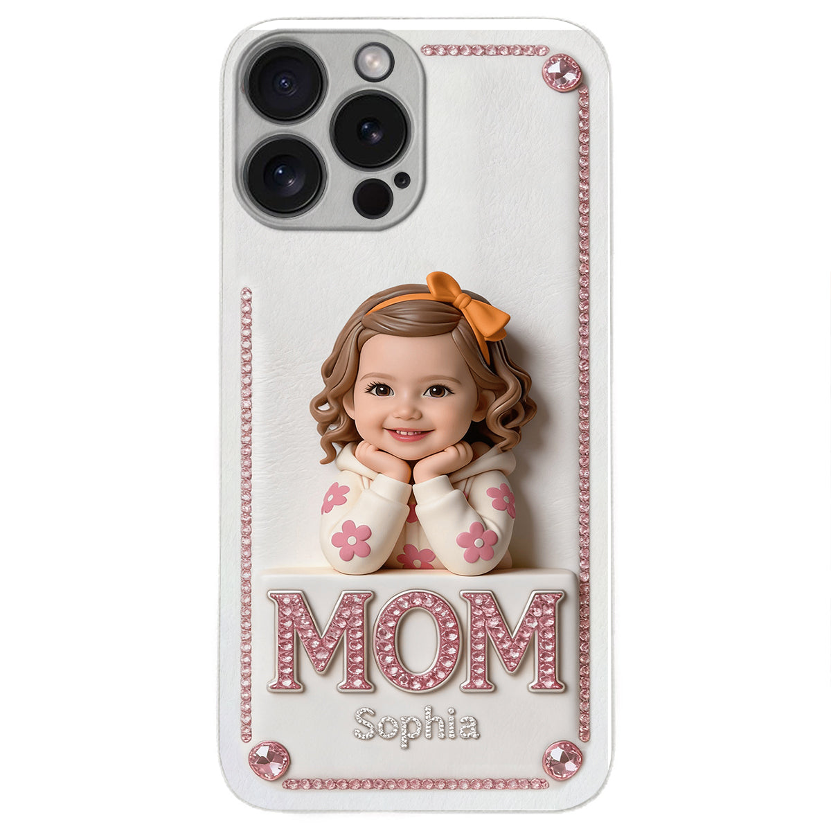 Mother's Day Gift, Custom From Any Photo - Personalized Mother 3D Embossed Leather Phone Case