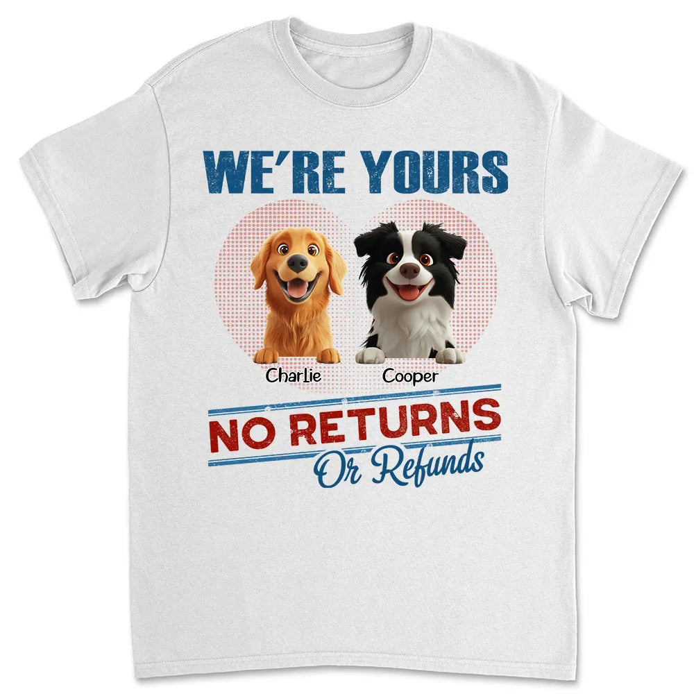 Custom Pet Lover Hoodie - Cute Dogs Design - "No Returns No Refunds" - Personalized Gift for Dog Parents