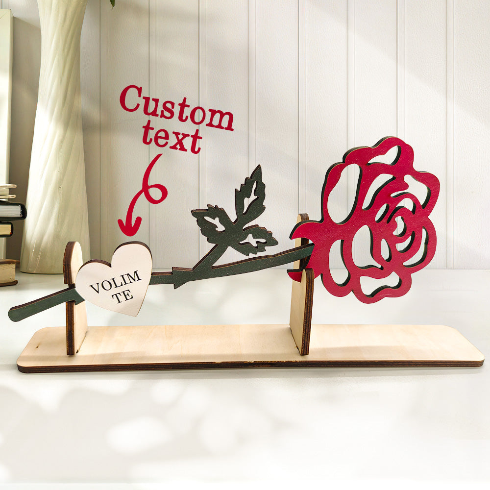 Personalized Couple Wooden Rose Decor