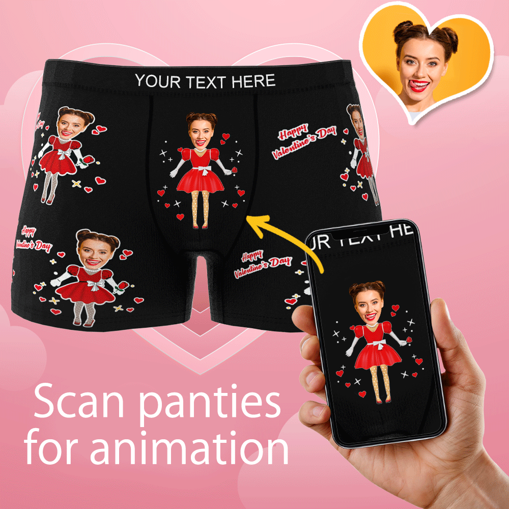 Custom Wife Or Girlfriend Face Boxers AR View - Personalized Couple Men's boxer briefs