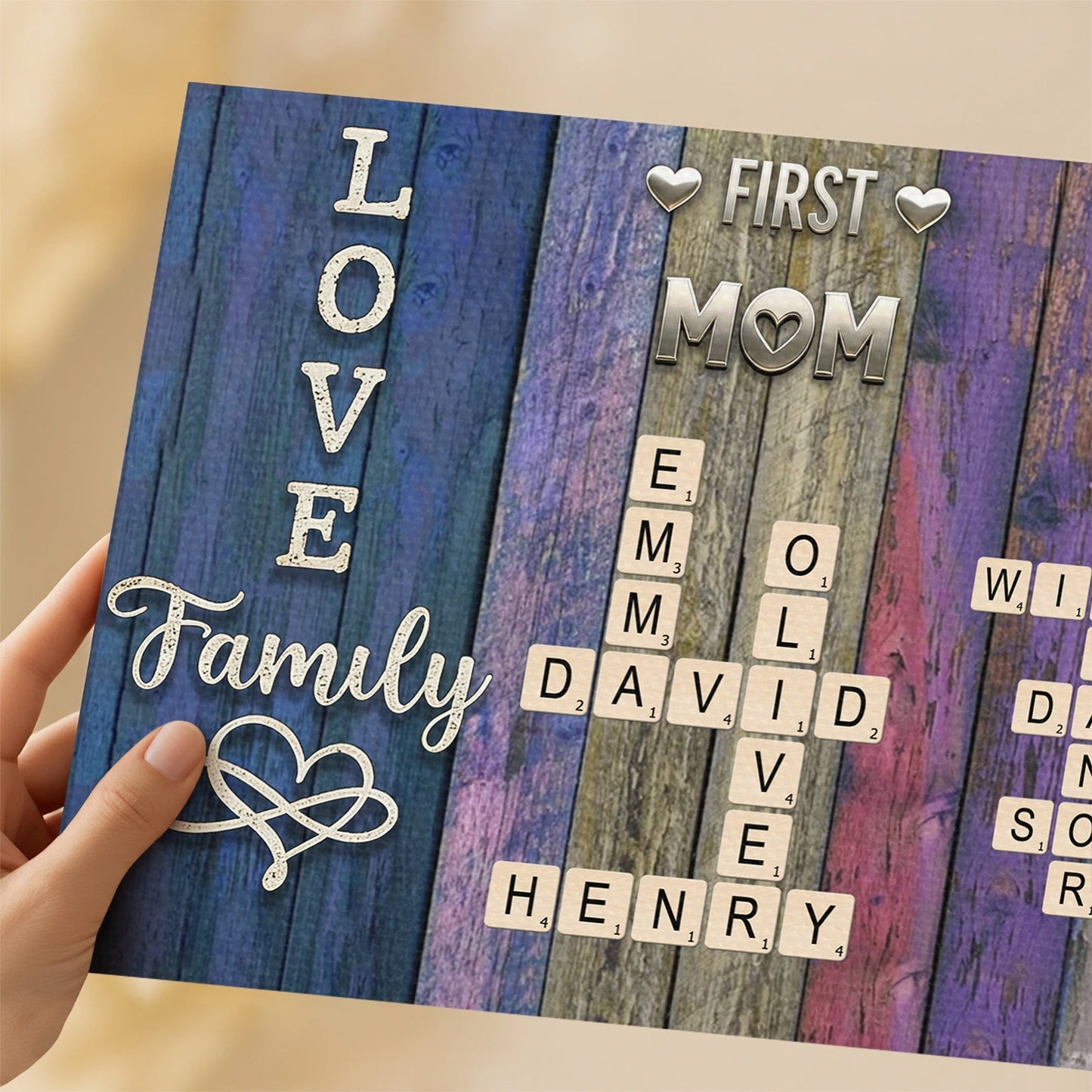First Mom Now Grandma Poster, Personalized Family Keepsake Wall Art, Heartwarming Gift for Mom, Grandma