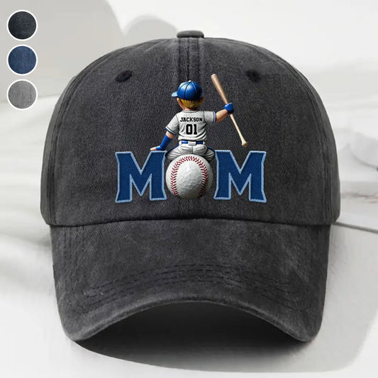 Mom's Washed Denim Baseball Cap - Soft & Breathable Hat