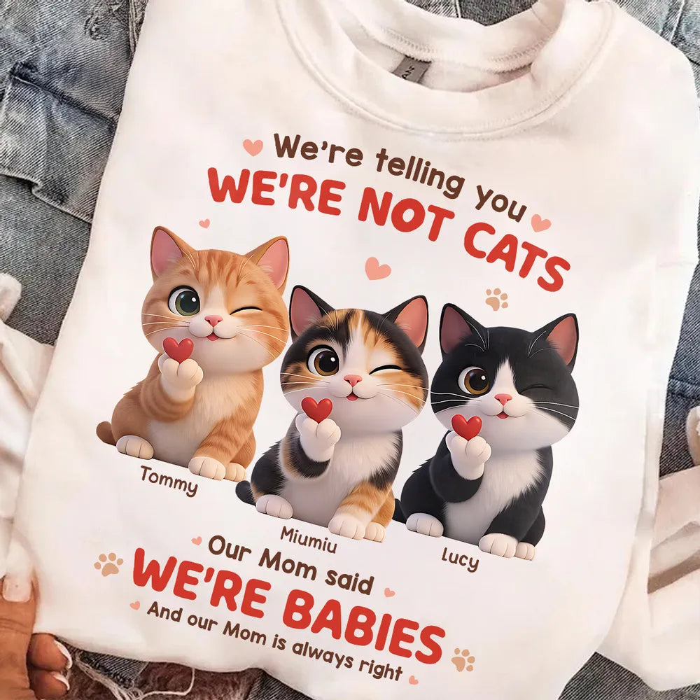 Personalized Classic Tee with Cute Winking Cats Quote, Unique Gift for Cat Moms, Funny Heartwarming Everyday Wear