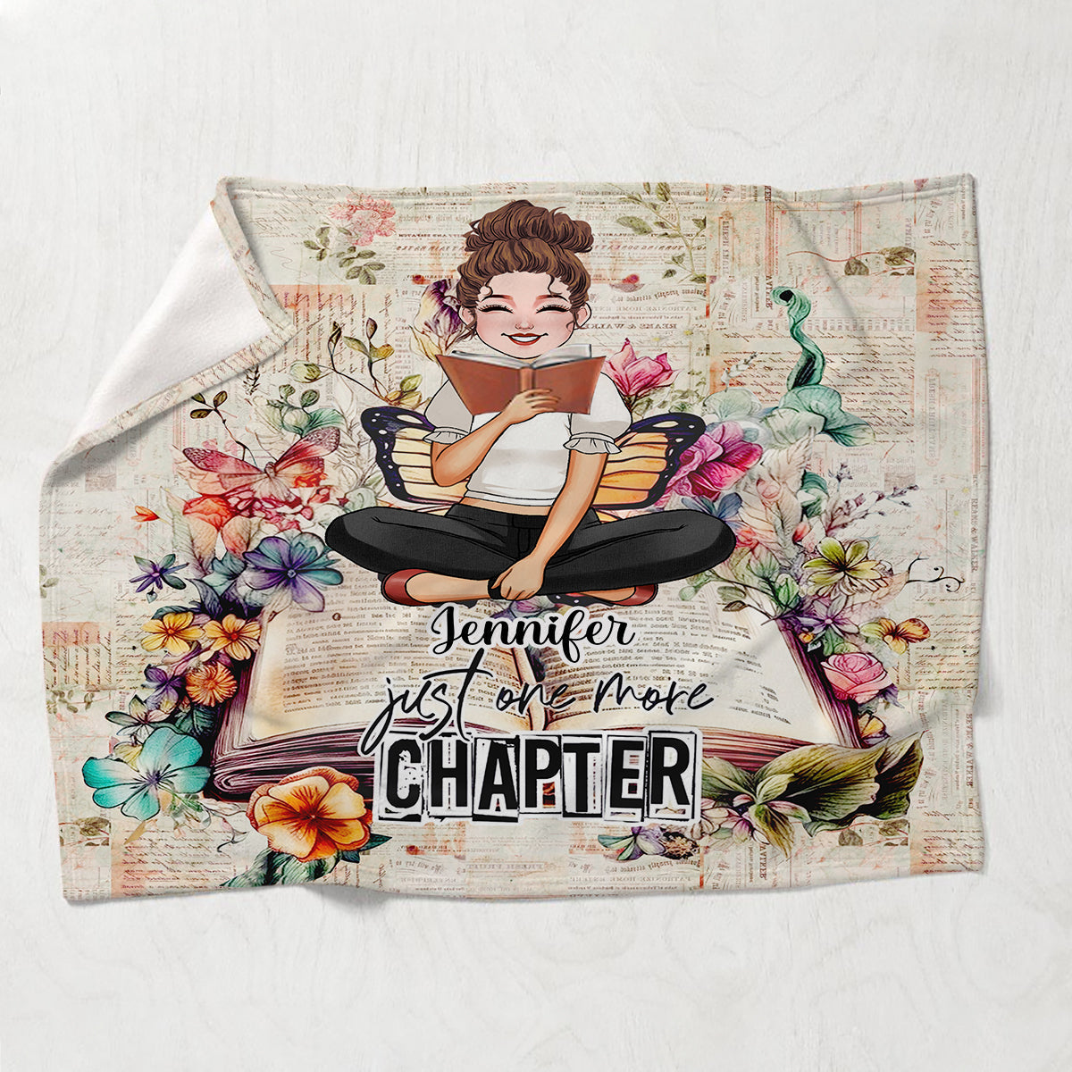 Just One More Chapter - Personalized Book Blanket