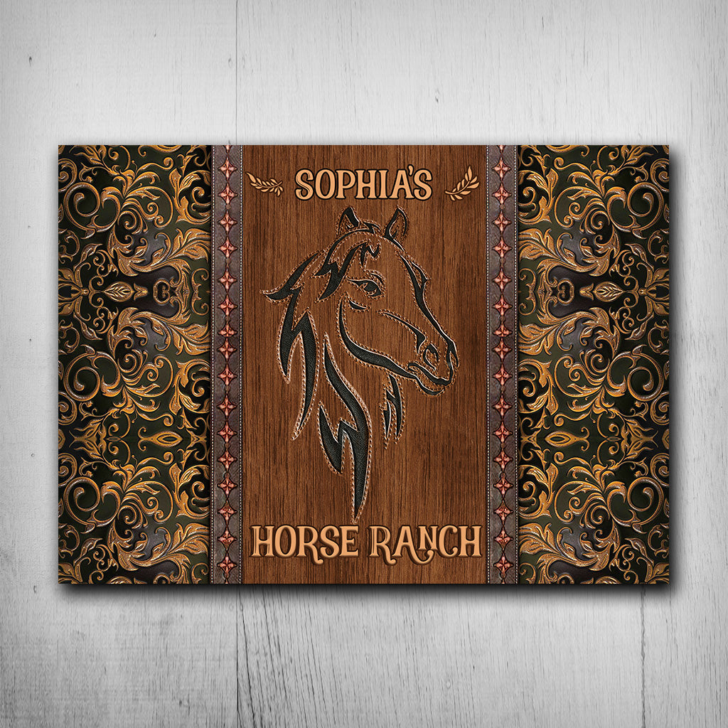 Horse Barn - Personalized Horse Rectangle Metal Sign