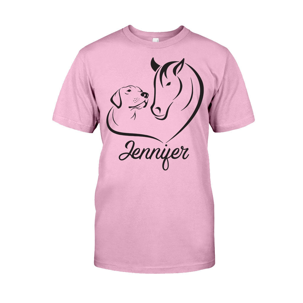 Horse And Dog - Personalized Horse T-shirt And Hoodie
