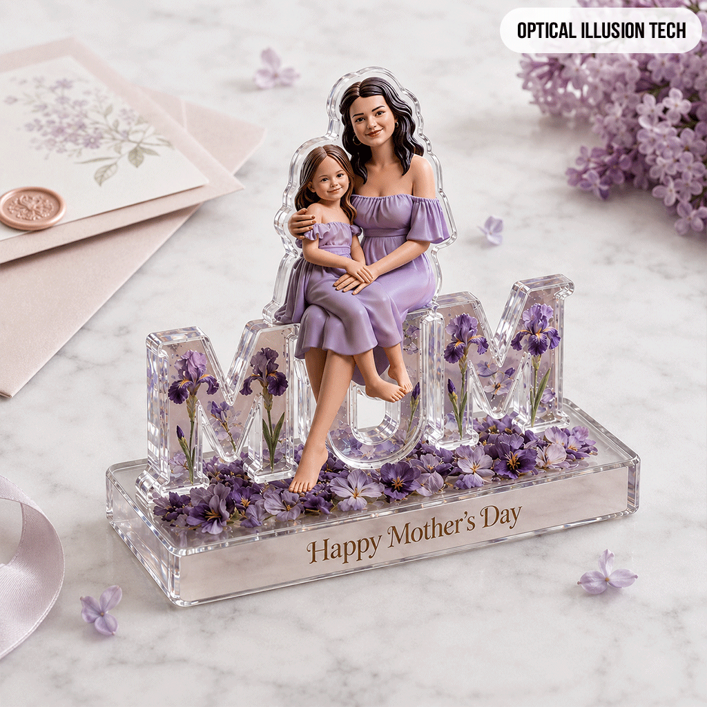 Custom Any Photo Perfect Gift For Mom, Grandma - Personalized Mother Custom Shaped Acrylic Plaque
