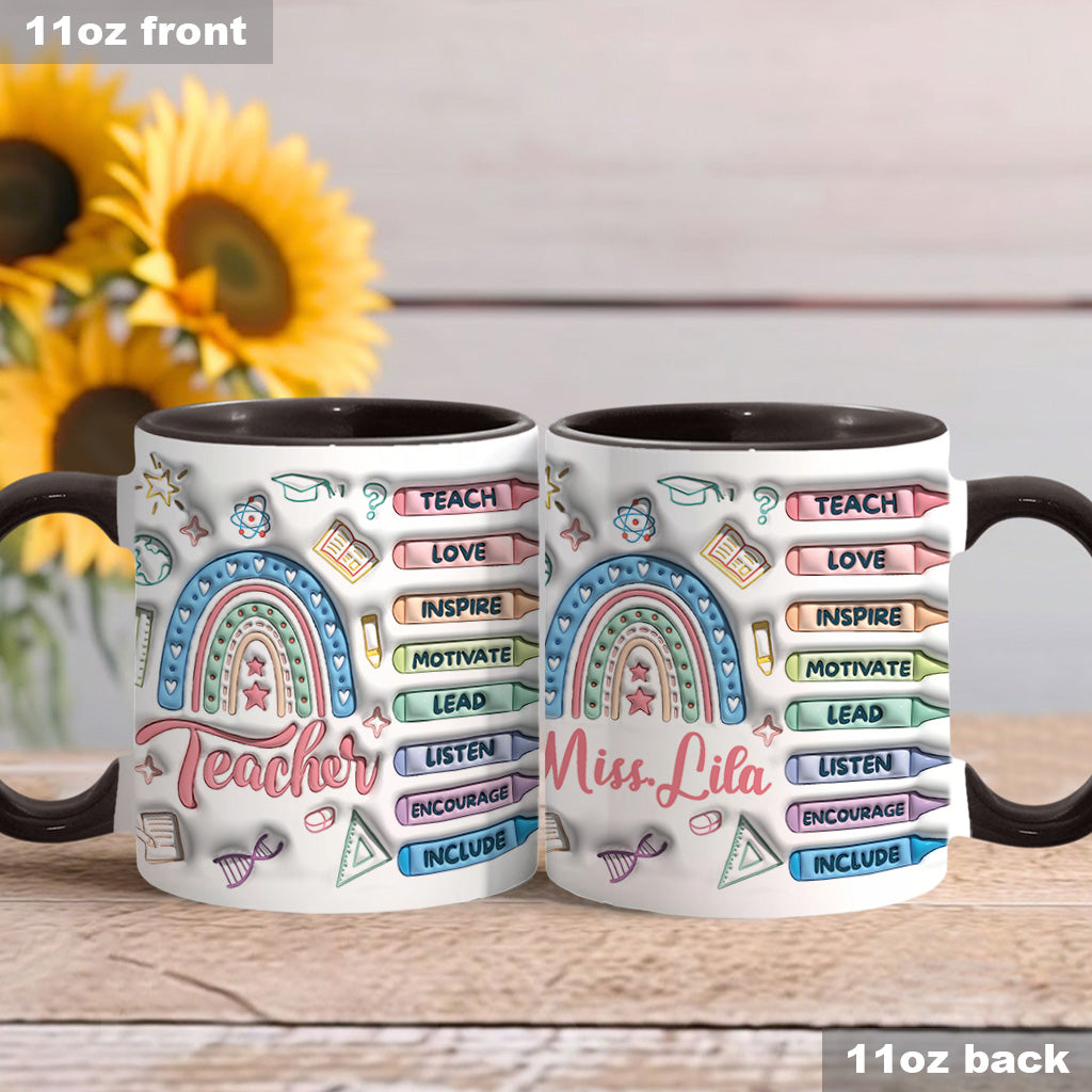 Thank You For Being An Amazing Teacher - Personalized Teacher Accent Mug