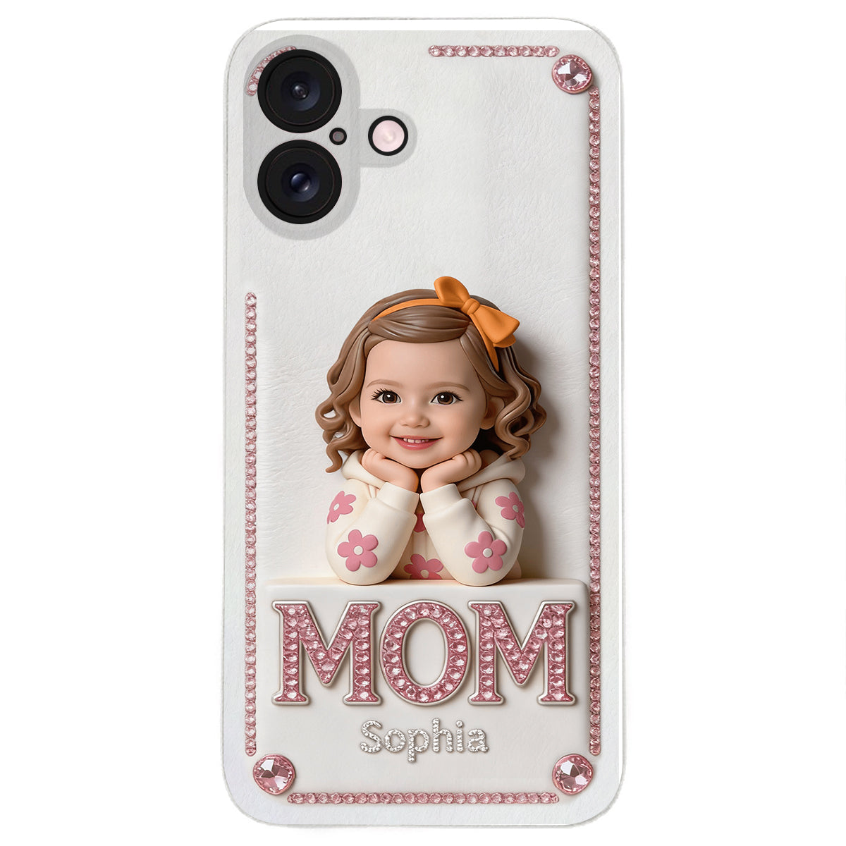 Mother's Day Gift, Custom From Any Photo - Personalized Mother 3D Embossed Leather Phone Case