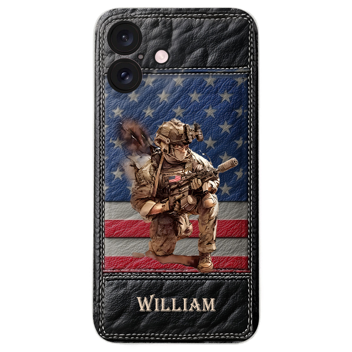 Military Art - Personalized Veteran Leather Phone Case