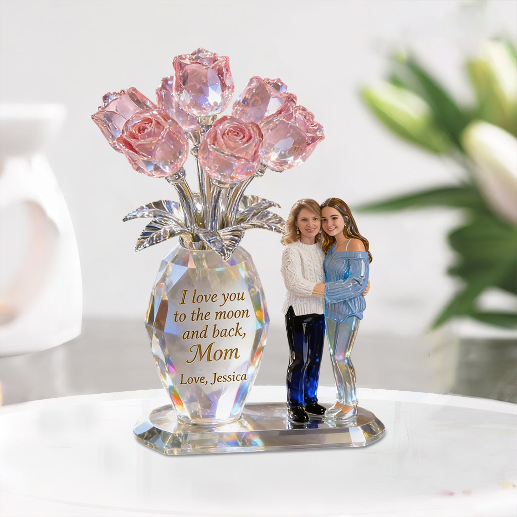Crystal Flowers Vase - Personalized Mother Custom Shaped Acrylic Plaque