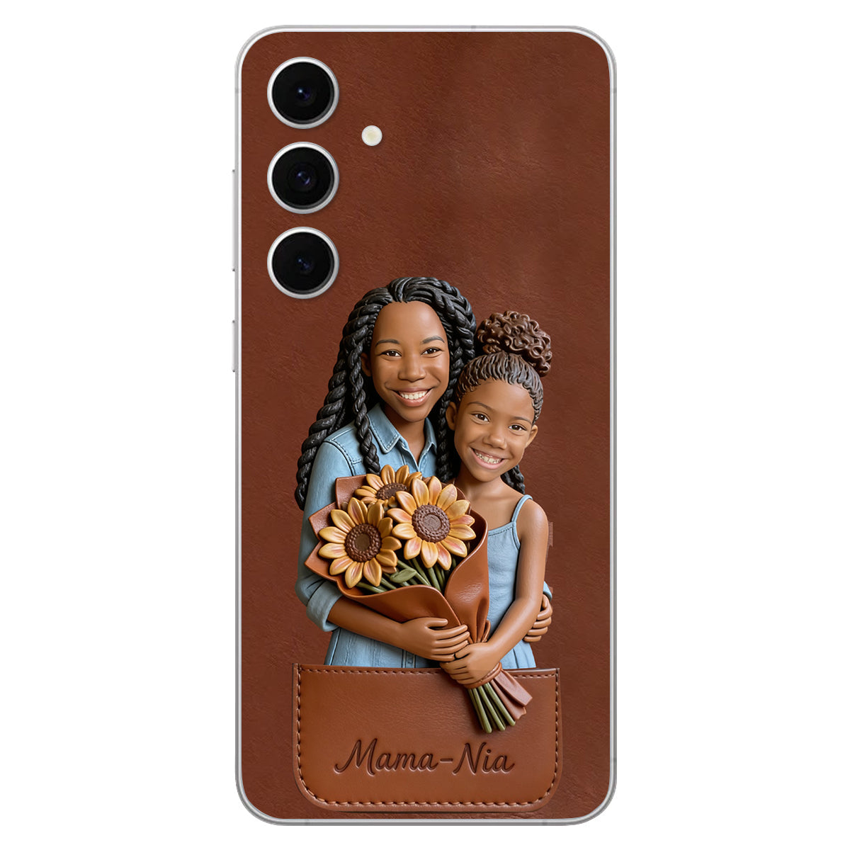 I Love You - Personalized Mother 3D Embossed Leather Phone Case