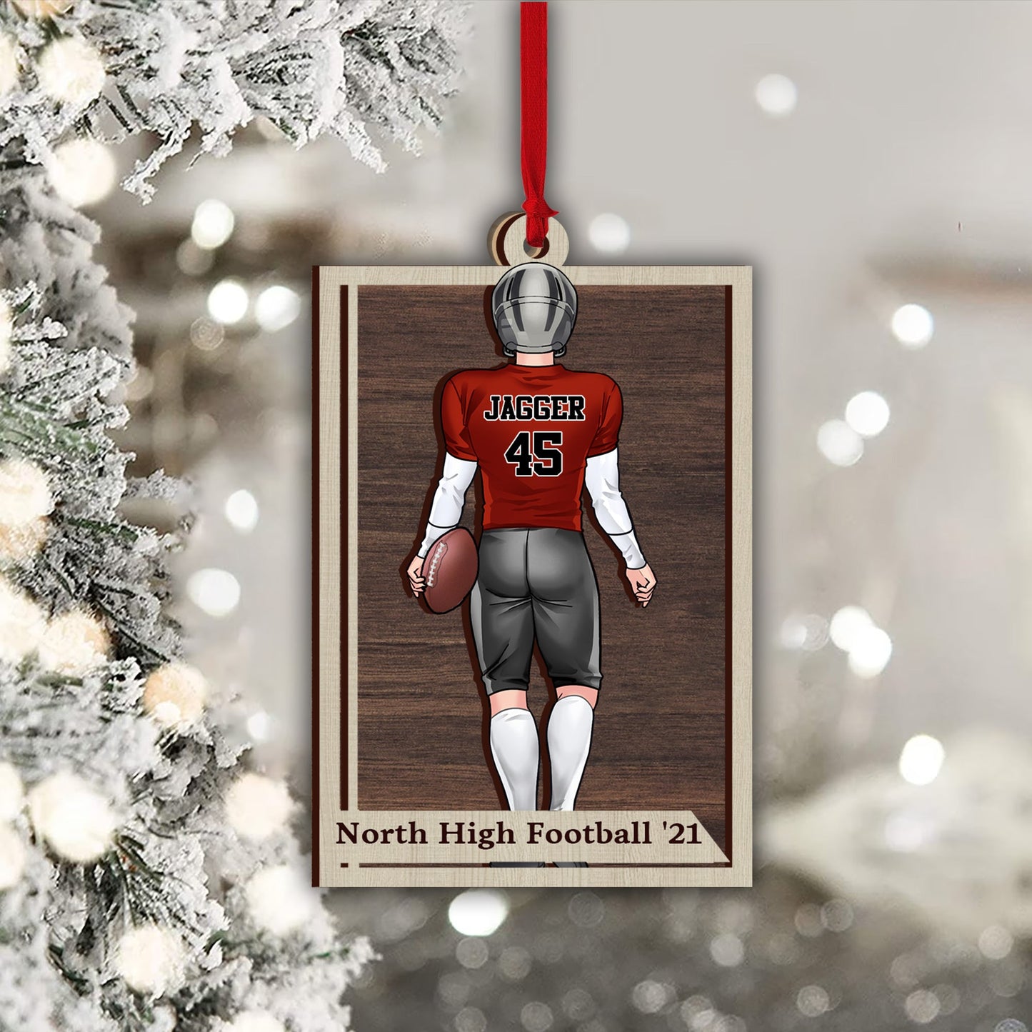 Football Season - Football gift for son - Personalized 2 Layered Piece Ornament