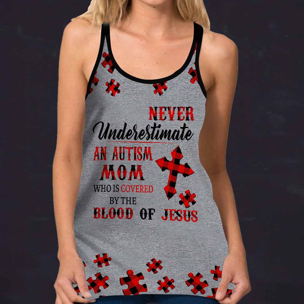 Never Underestimate - Autism Awareness Cross Tank Top