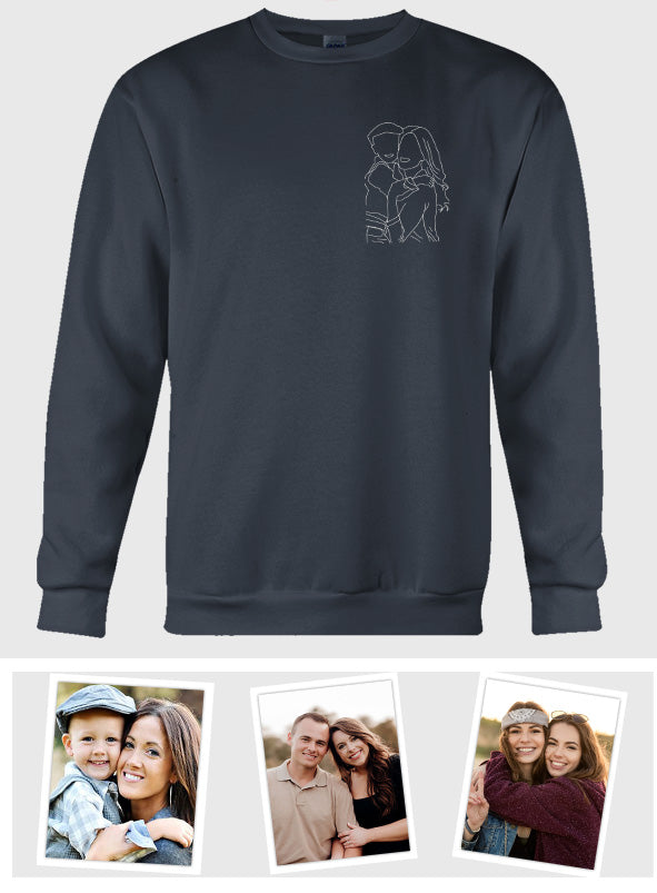 Custom Line Art - Personalized Kid Embroidered Sweater