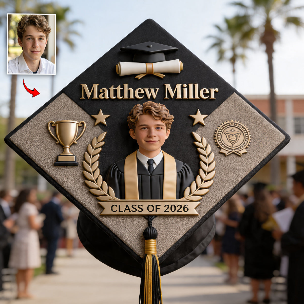 Class Of 2026 - Personalized Graduation Cap Topper