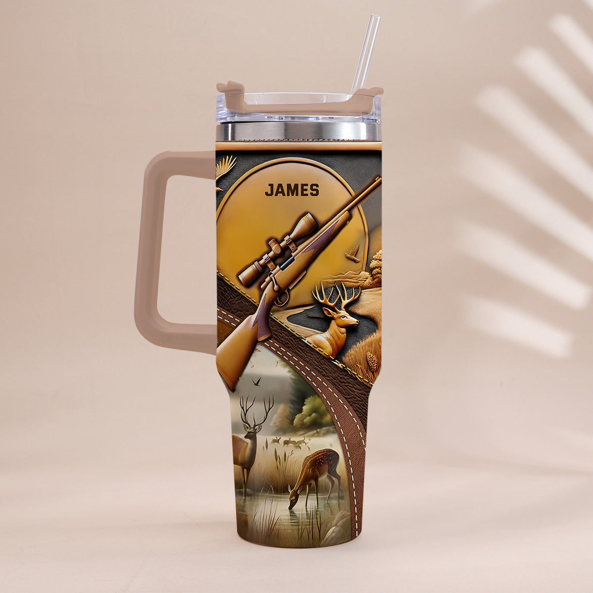 Love Hunting - Personalized Hunting Tumbler With Handle