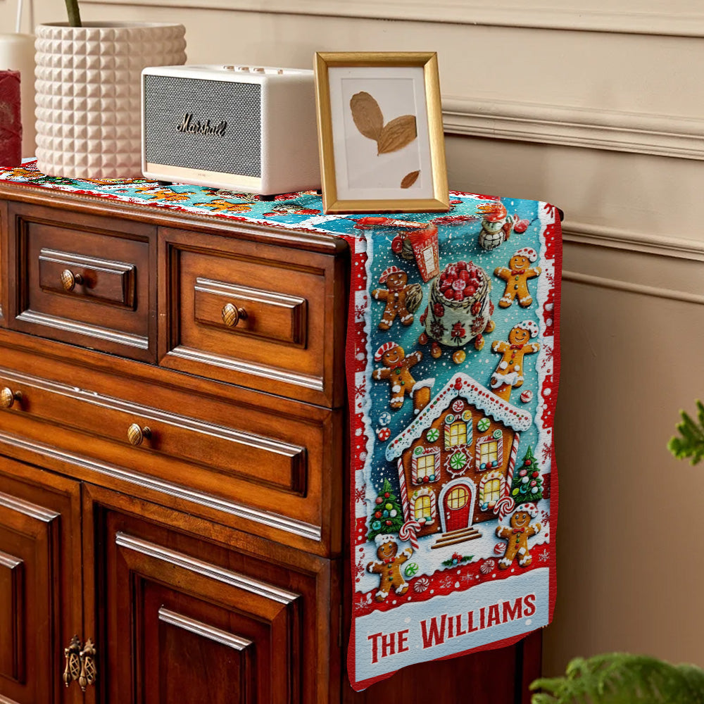 Merry Christmas - Personalized Family Table Runner
