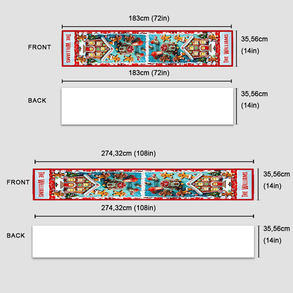 Merry Christmas - Personalized Family Table Runner