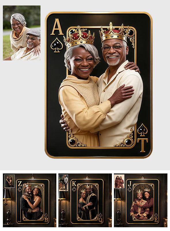 Custom Any Photo King & Queen - Personalized Couple Cut Metal Sign