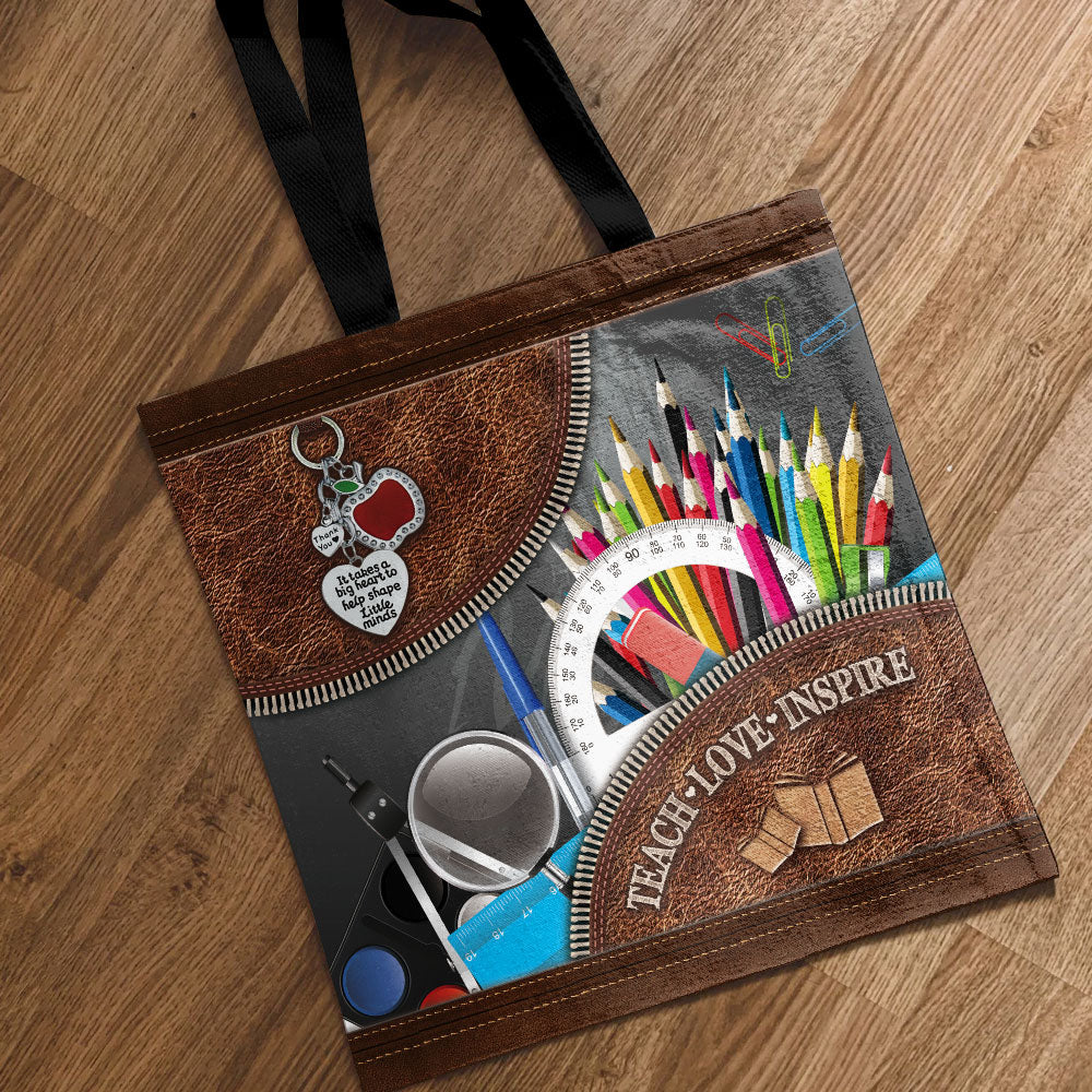 Teacher Teach Love Inspire Teacher Gift - Teacher Tote Bag 0921