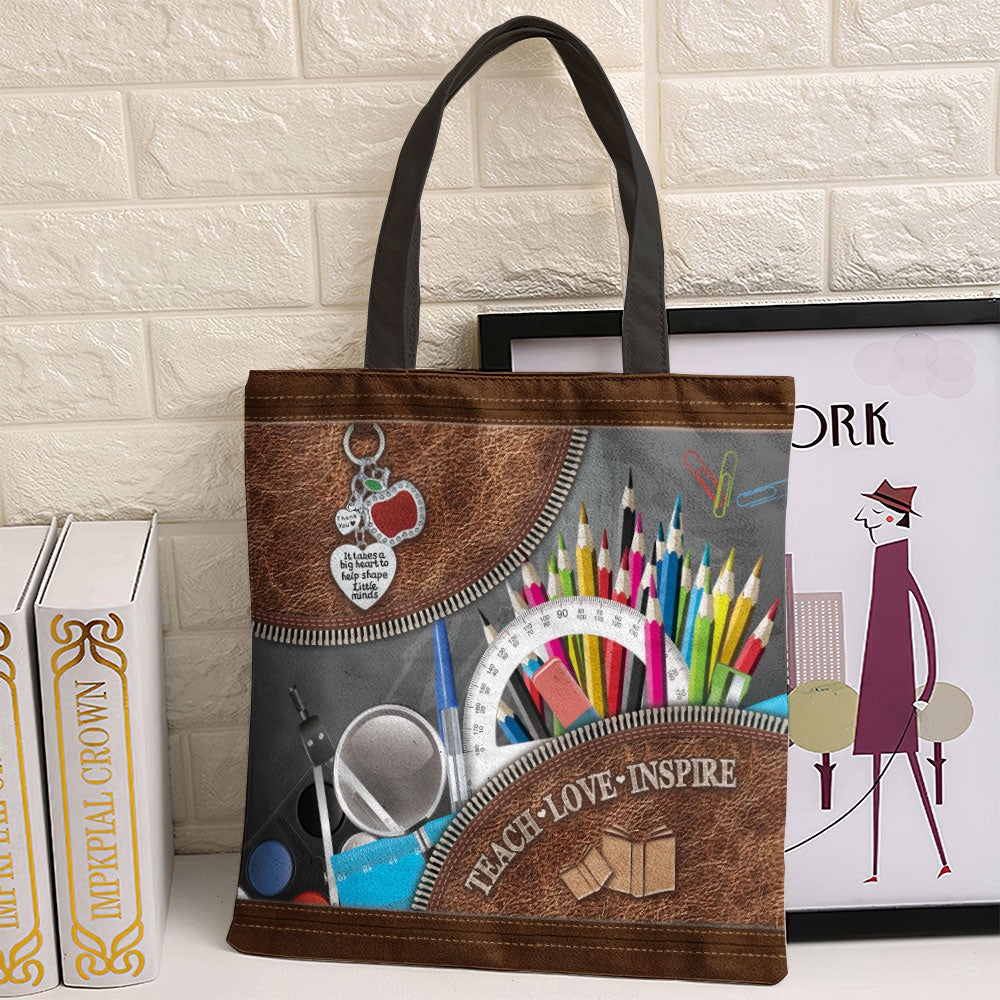 Teacher Teach Love Inspire Teacher Gift - Teacher Tote Bag 0921