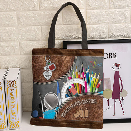 Teacher Teach Love Inspire Teacher Gift - Teacher Tote Bag 0921