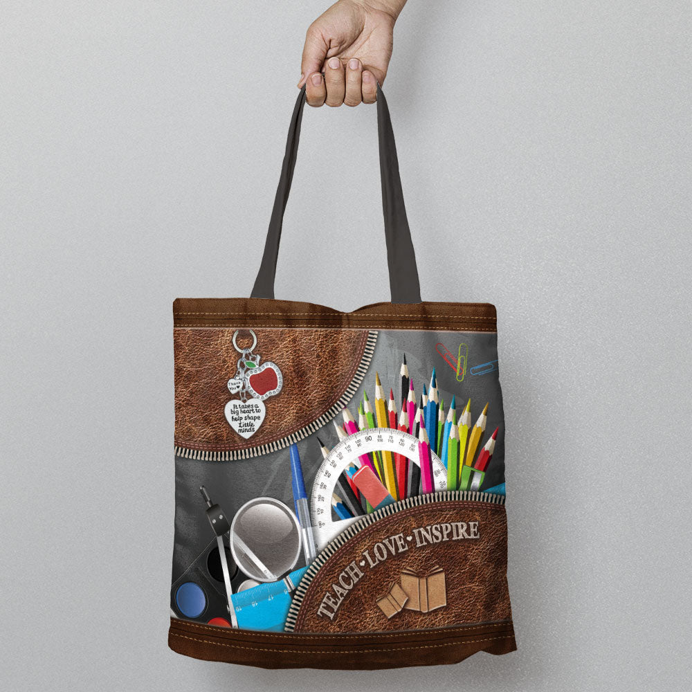 Teacher Teach Love Inspire Teacher Gift - Teacher Tote Bag 0921