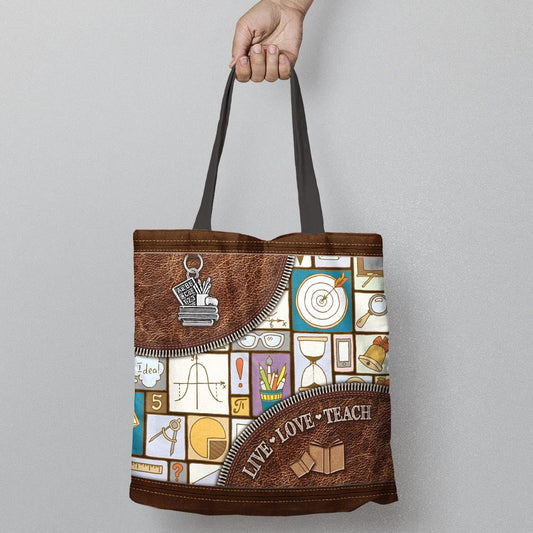 Teacher Live Love Teach - Teacher Tote Bag 0921