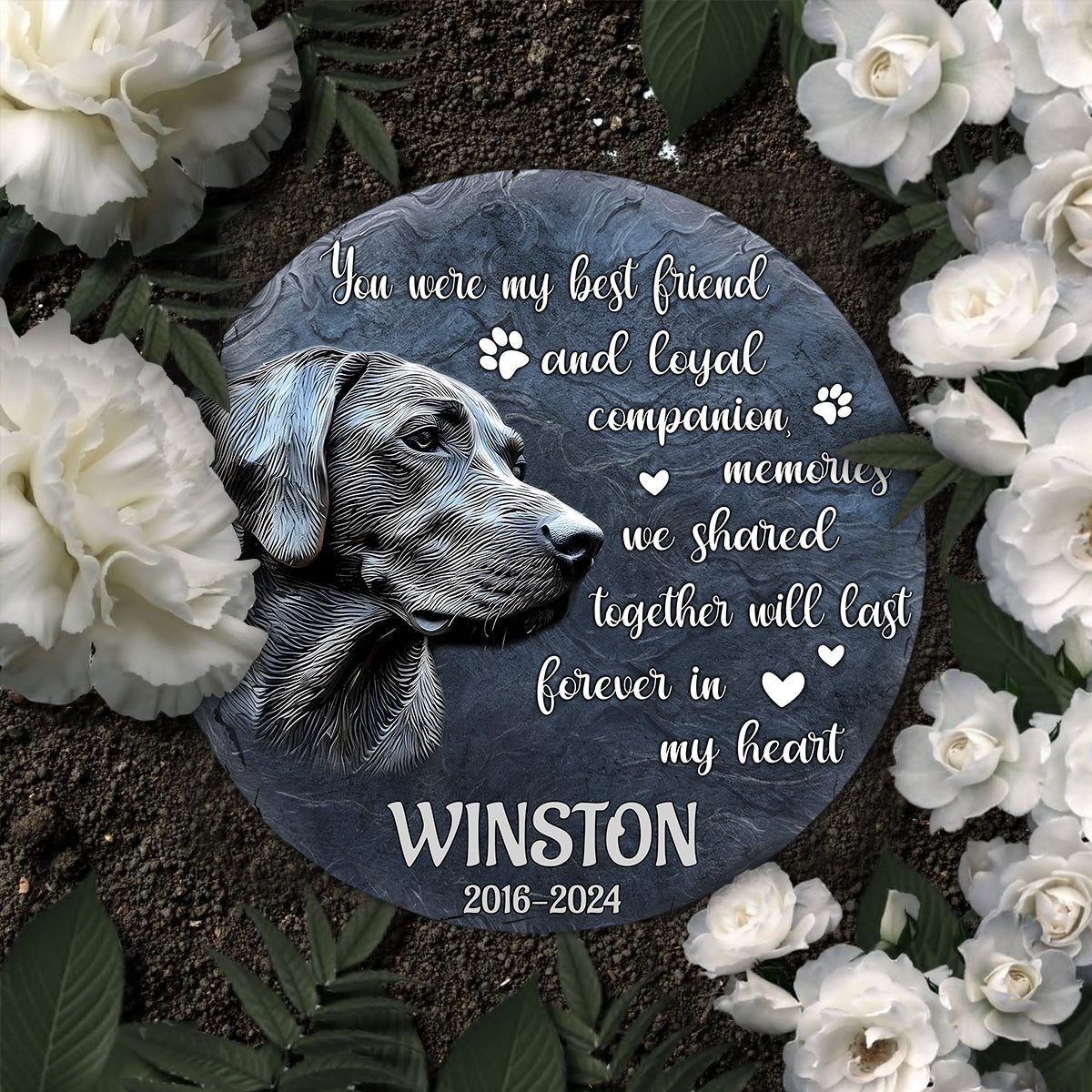 You Were My Best Friend And Loyal Companion - Personalized Dog Round Shaped Stone