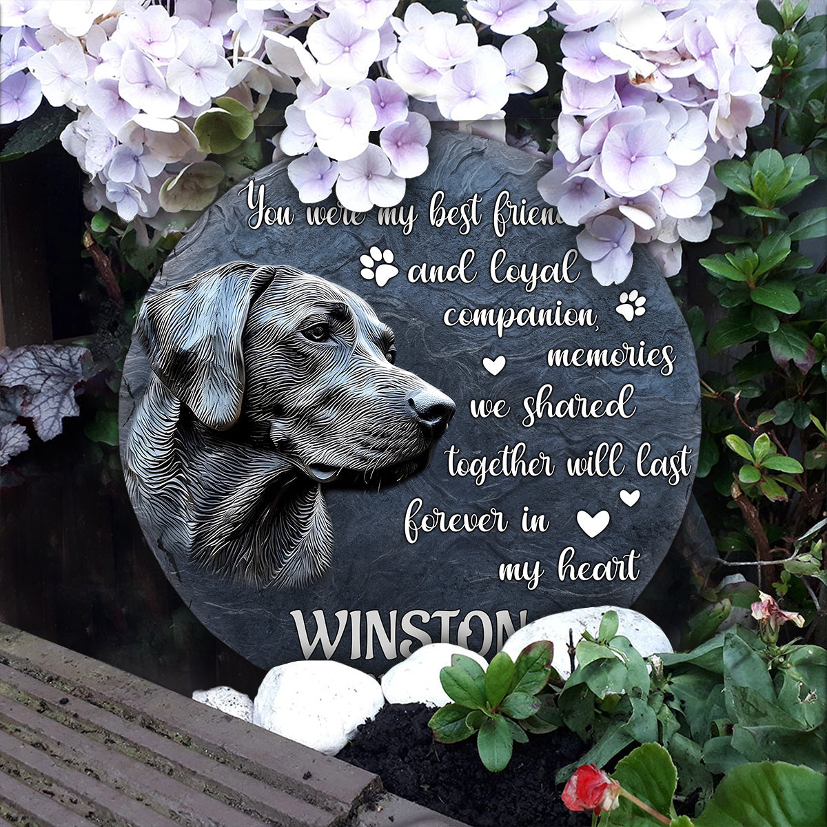 You Were My Best Friend And Loyal Companion - Personalized Dog Round Shaped Stone