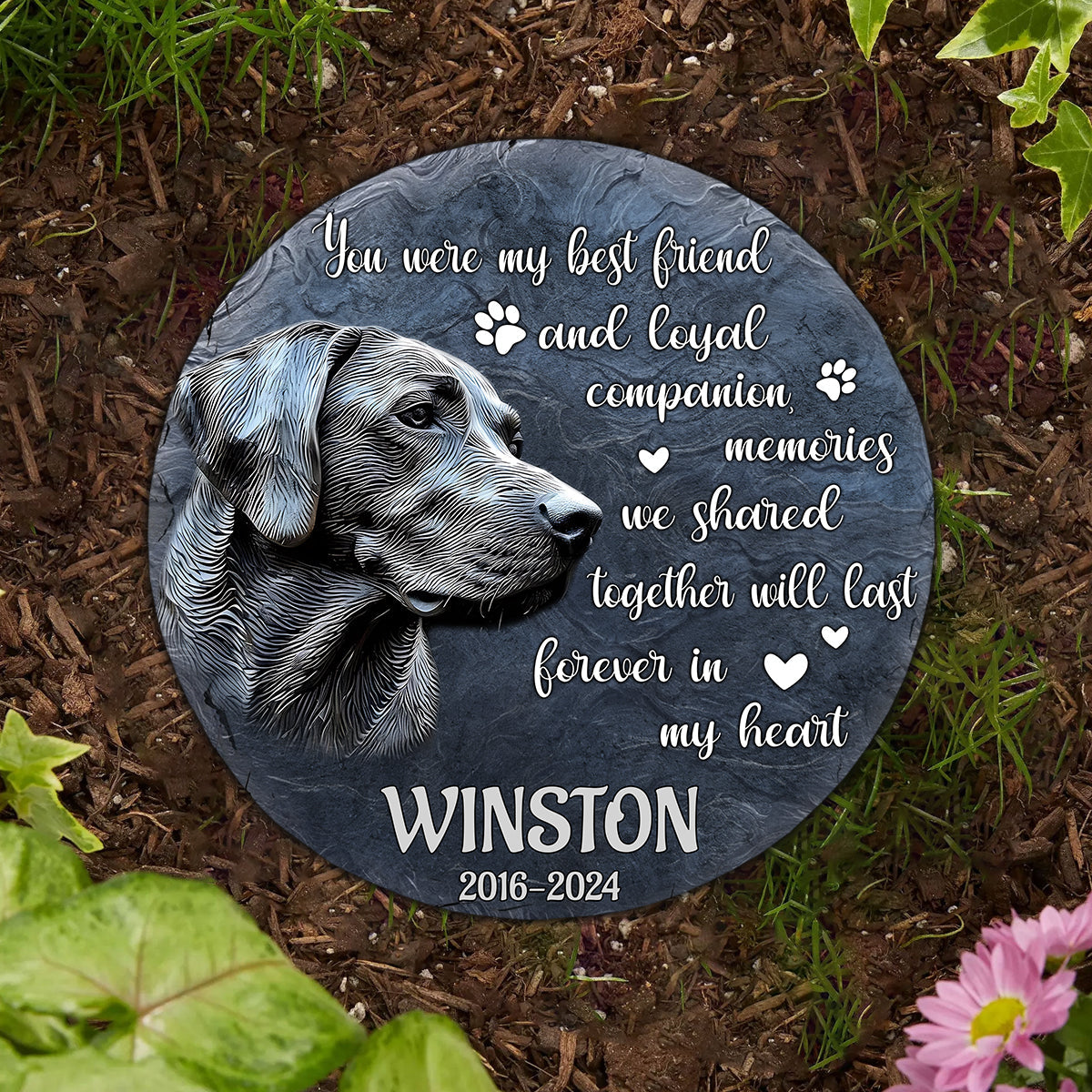You Were My Best Friend And Loyal Companion - Personalized Dog Round Shaped Stone