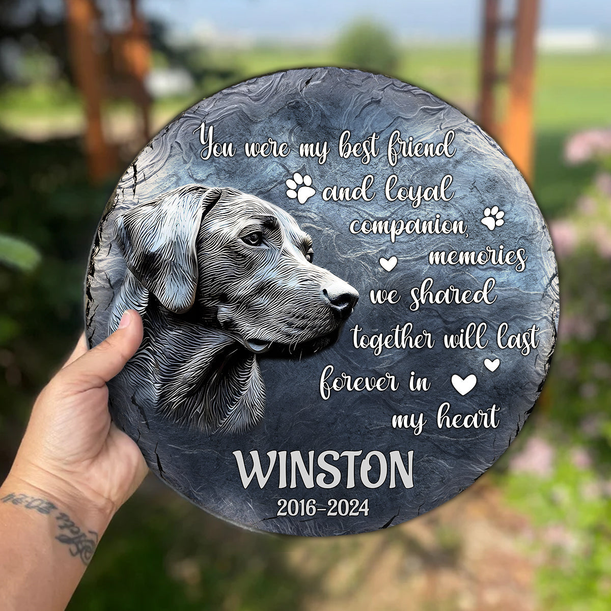 You Were My Best Friend And Loyal Companion - Personalized Dog Round Shaped Stone