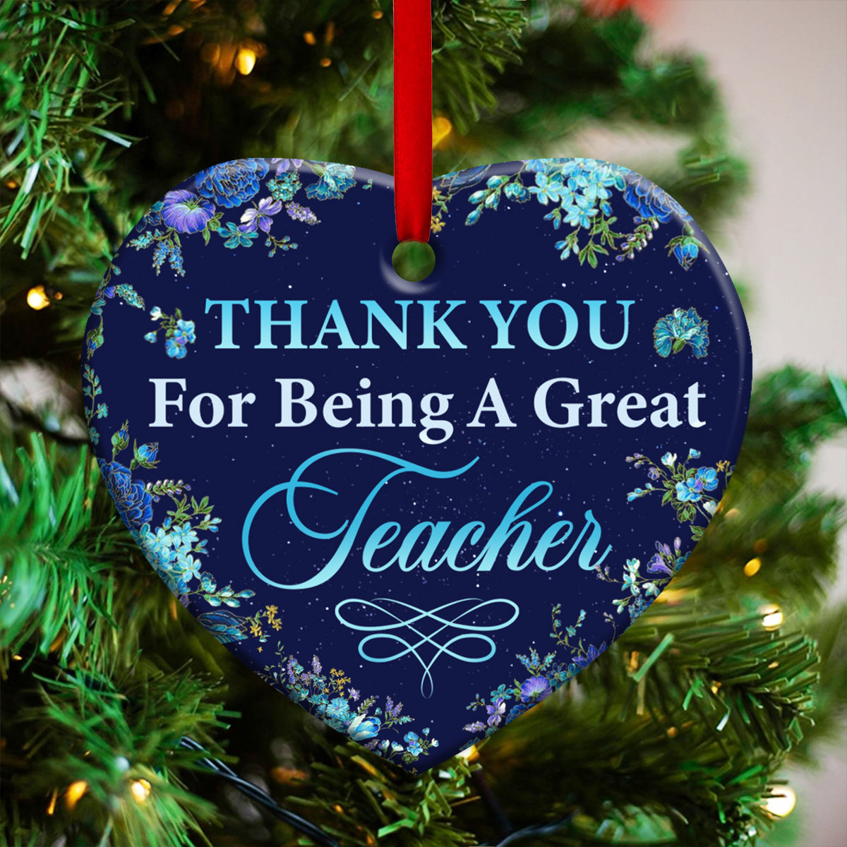 Teacher Thank You For Being A Great Teacher Teacher - Heart Aluminium Ornament (Printed On Both Sides) 1122